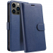 WALLET-IP12BLEU - Etui portefeuille iPhone 12/12 PRO coloris bleu rabat latéral articulé fonction stand