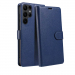 WALLET-S22ULTRABLEU - Etui Galaxy-S22 Ultra logements carte fonction stand coloris bleu