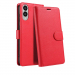 WALLET-S25EDGEROUGE - Etui Galaxy-S25 EDGE logements carte fonction stand coloris rouge