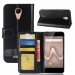 WALLET-TOMMY2NOIR - Etui portefeuille Wiko Tommy-2 rabat latéral noir logements cartes