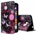 WALLET03LUMIA1320 - Etui type portefeuille papillons et fleurs roses pour Lumia 1320 rabat latéral articulé fonction s