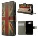 WALLETGALA3UKVINT - Etui type portefeuille UK Vintage pour Samsung Galaxy A3 avec rabat latéral articulé fonction stan