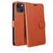 WALLETIP13MINIMARRON - Etui portefeuille iPhone 13 Mini coloris Marron rabat latéral articulé fonction stand