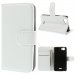 WALLETKITEBLANC - Etui type portefeuille blanc pour Wiko Kite avec rabat latéral articulé fonction stand
