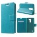 WALLETLGK10ALLBLEU - Etui type portefeuille bleu LG K10 rabat latéral fonction stand