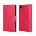 WALLETXPEZ5COMPFUSHIA - Etui type portefeuille pour Sony Xperia Z5 Compact fushia avec rabat latéral articulé fonction sta