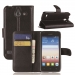 WALLGRAIN-Y550NOIR - Housse Etui rabat pour Huawei Y550 rabat latéral logements cartes 