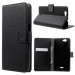 WALLGRAINGETAWAYNOIR - Etui type portefeuille cuir noir pour Wiko Getaway avec rabat latéral articulé