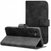 WALLTENDER-A36NOIR - Etui type portefeuille Galaxy A36 noir apect nubuck avec rabat latéral fonction stand